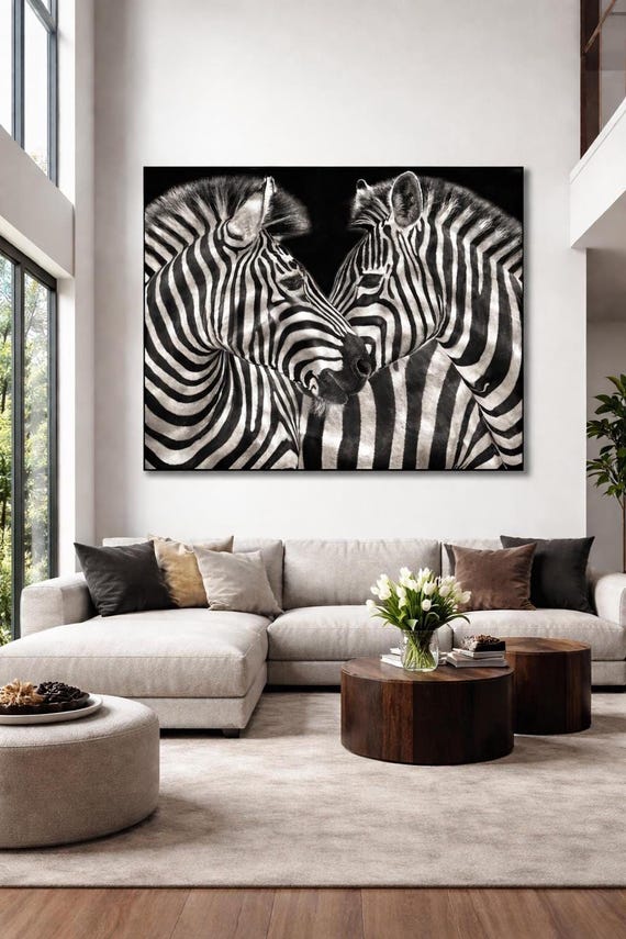 Zebra Animal Print, Black and White (in Plexiglass & Metal)