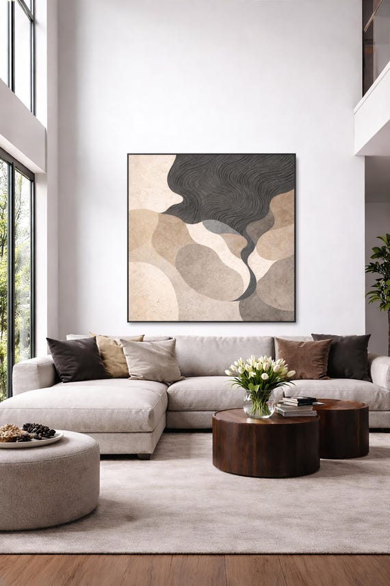 Original Abstract Textured Painting: Contemporary Art, Wabi Sabi Inspired