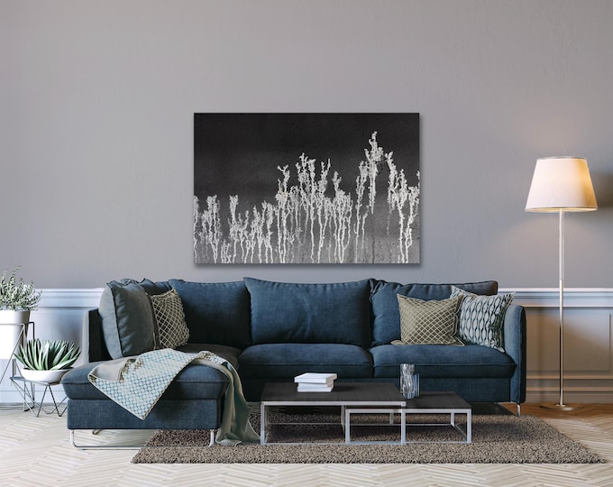 Abstract Black & White Wall Art: Organic Plexiglass Metal Print