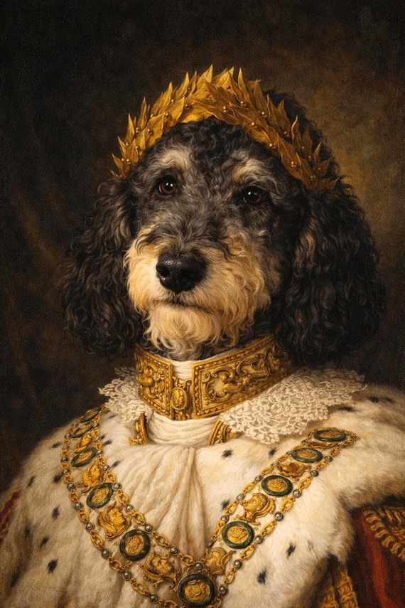 Custom Pet Portrait: Renaissance, Rococo, Tudor, Industrial, Modern Styles (Canvas/Paper)