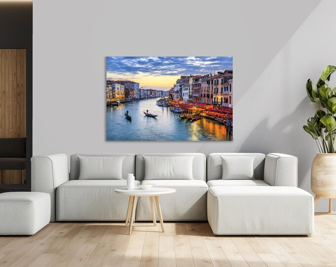 Grand Canal Sunset, Venice - plexiglass and metal print - Modern Home Decor Unique Wall Art