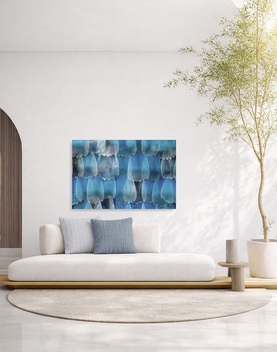 Blue Morpho Butterfly Wing Wall Art - Abstract (Available in Plexiglass & Metal)