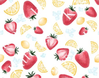 Strawberry Lemonade Seamless Repeating Pattern