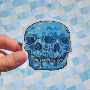 Double Fused Skull Vinyl Sticker