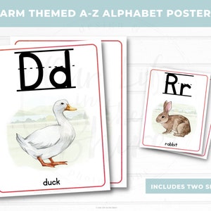 Tema De Granja, Carteles Del Alfabeto, Tarjetas Flash, Decoración Del Aula, Educación En El Hogar, Letras ABC Imprimibles, Tarjetas Del Alfabeto De Animales De Granja, Montessori