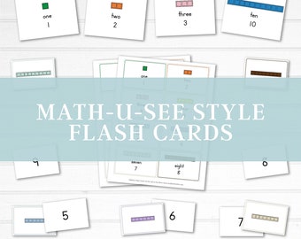Math-U-See Inspired Flash Cards | 1-10 | Homeschool Printable Activities | Numbers | Games | Kindergarten | First Grade | MUS Alpha