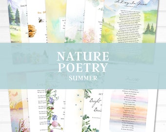 Sommer Natur Gedichte Printable Set | Wandkunst | Homeschool Printable | Homeschool Zimmer Dekor | Kinder Natur Studie | Charlotte Mason