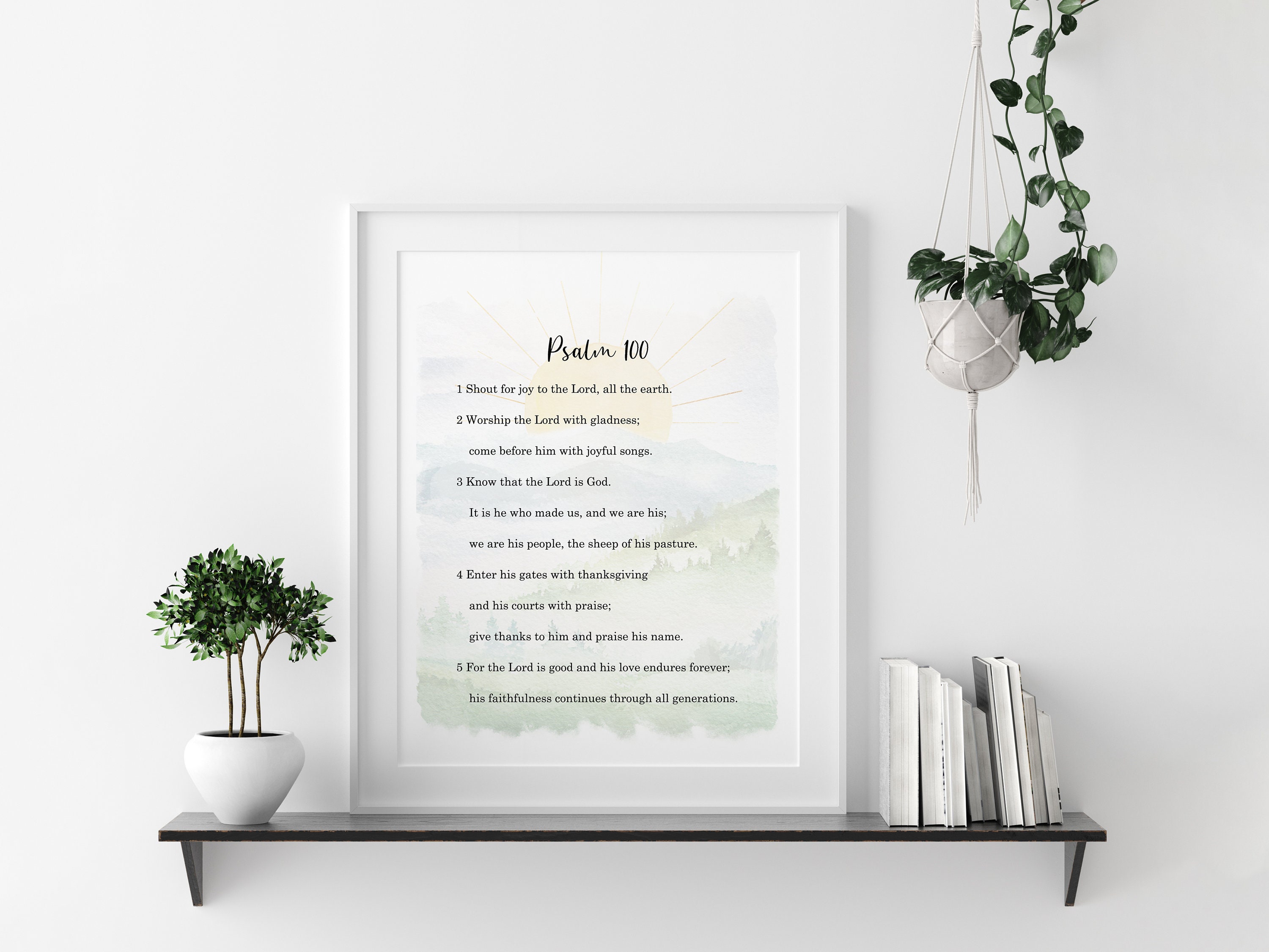 Psalm 100 Scripture Posters Cards &amp; Copywork Bible Verses - Etsy