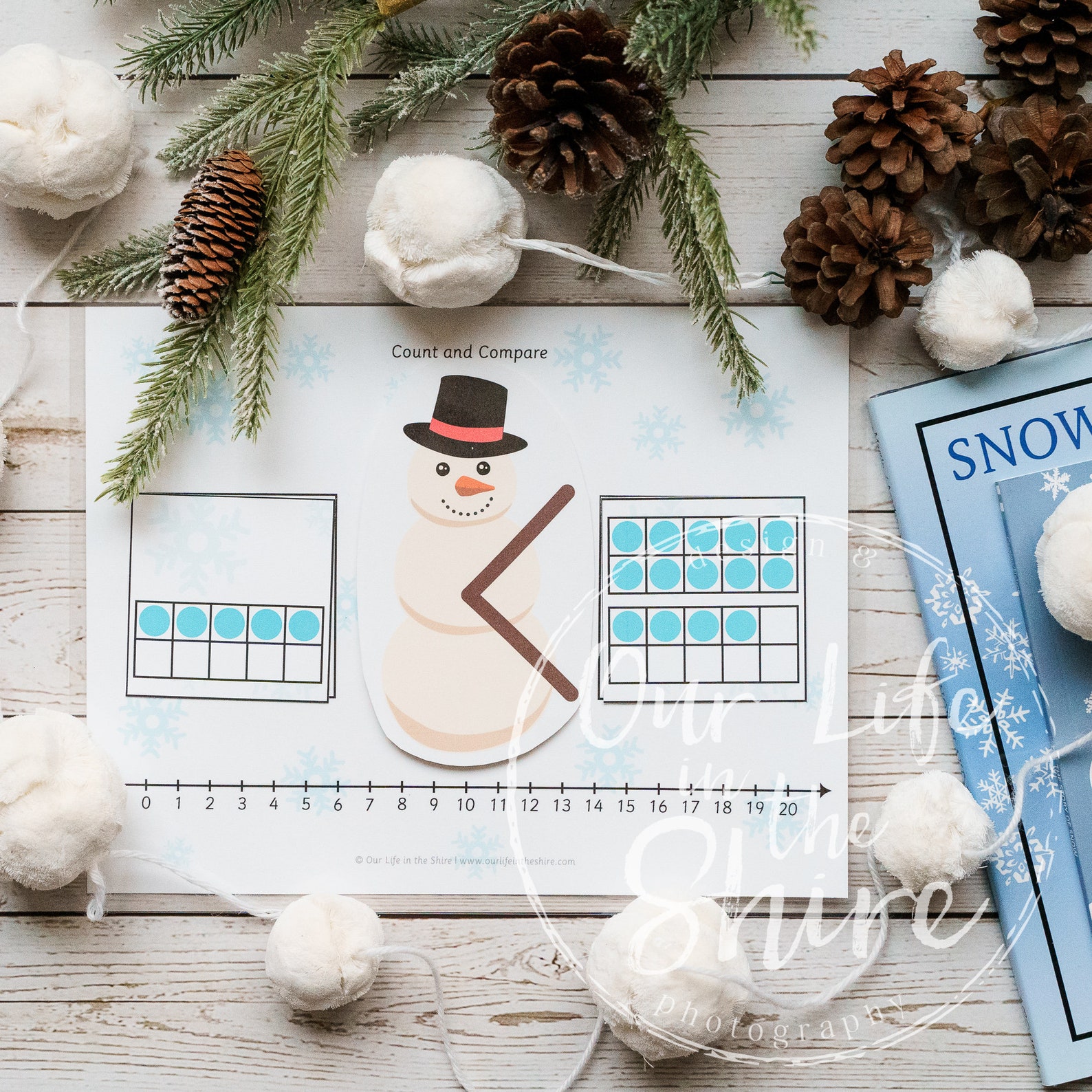 snowman math 0 20 number sense homeschool printable etsy