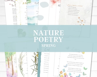 Frühling Natur Gedichte Printable Set | Wandkunst | Homeschool Printable | Homeschool Zimmer Dekor | Kinder Natur Studie | Charlotte Mason