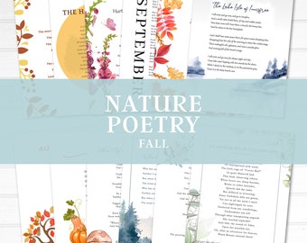 Herbst Natur Gedichte Printable Set | Wandkunst | Homeschool Printable | Homeschool Zimmer Dekor | Kinder Natur Studie | Charlotte Mason