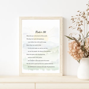 Salmo 100, Poster delle Scritture, Cartoline e materiale illustrativo, Versetti della Bibbia, Scrittura a mano, Memorizzazione della Bibbia, Scuola domiciliare cristiana, Charlotte Mason