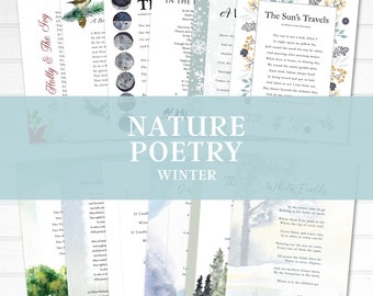 Winter Nature Poems Printable Set | Wandkunst | Homeschool Printable | Homeschool Zimmer Dekor | Kinder Natur Studie | Charlotte Mason