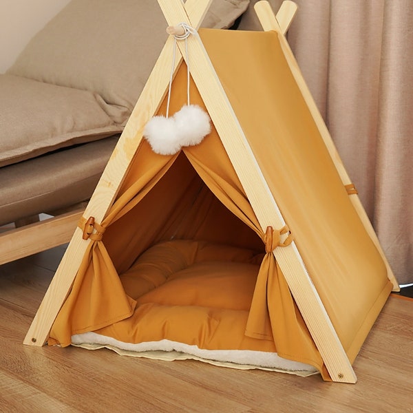 Cat Teepee, Small Dog Tent, Dog Tipi, Teepee Wigwam, Gift for Cat / Dog, Pet Teepee, Cattery, Kitty Litter,  Cat House