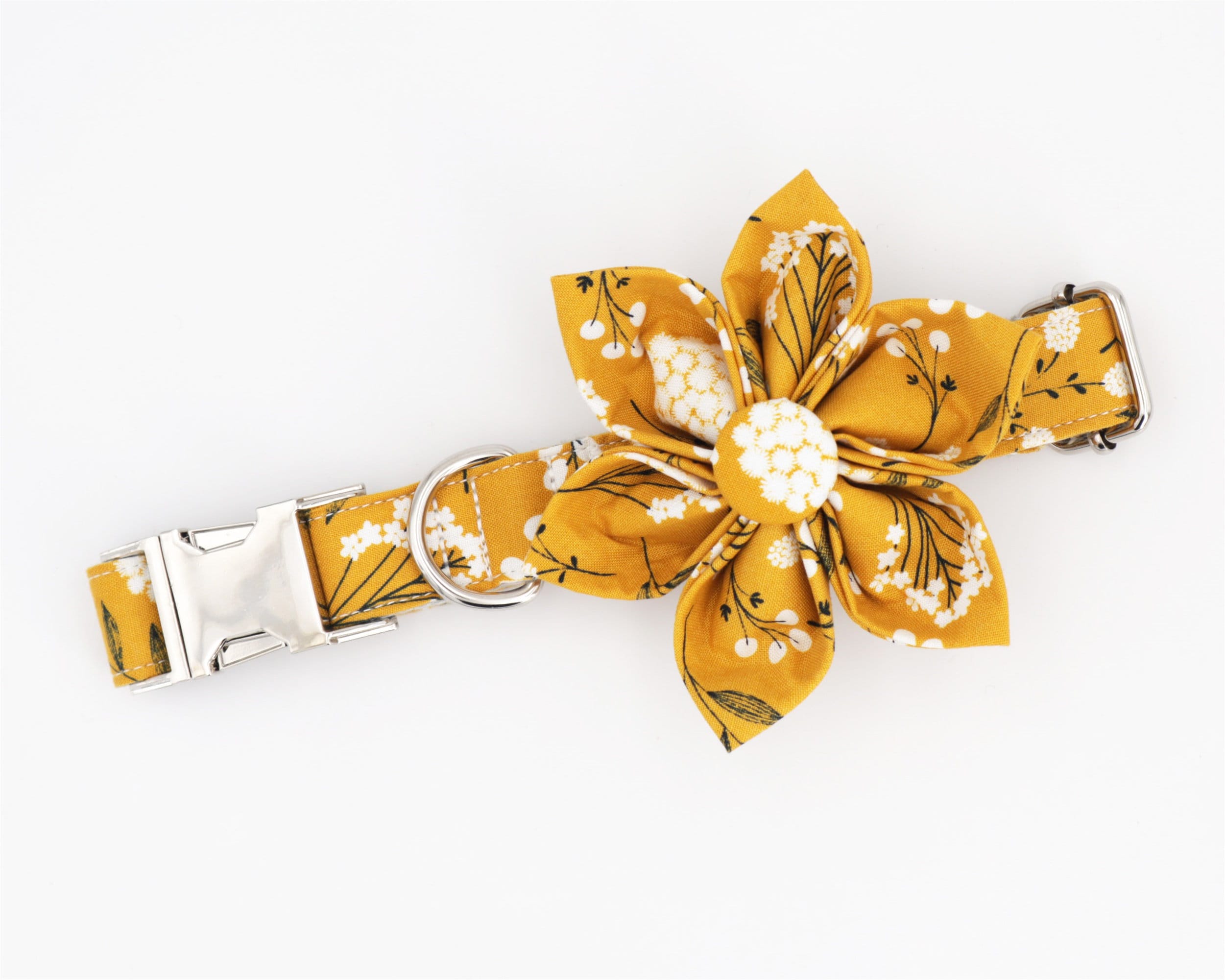Yellow Floral Girl Dog Collar Flower Female Dog Collar Etsy
