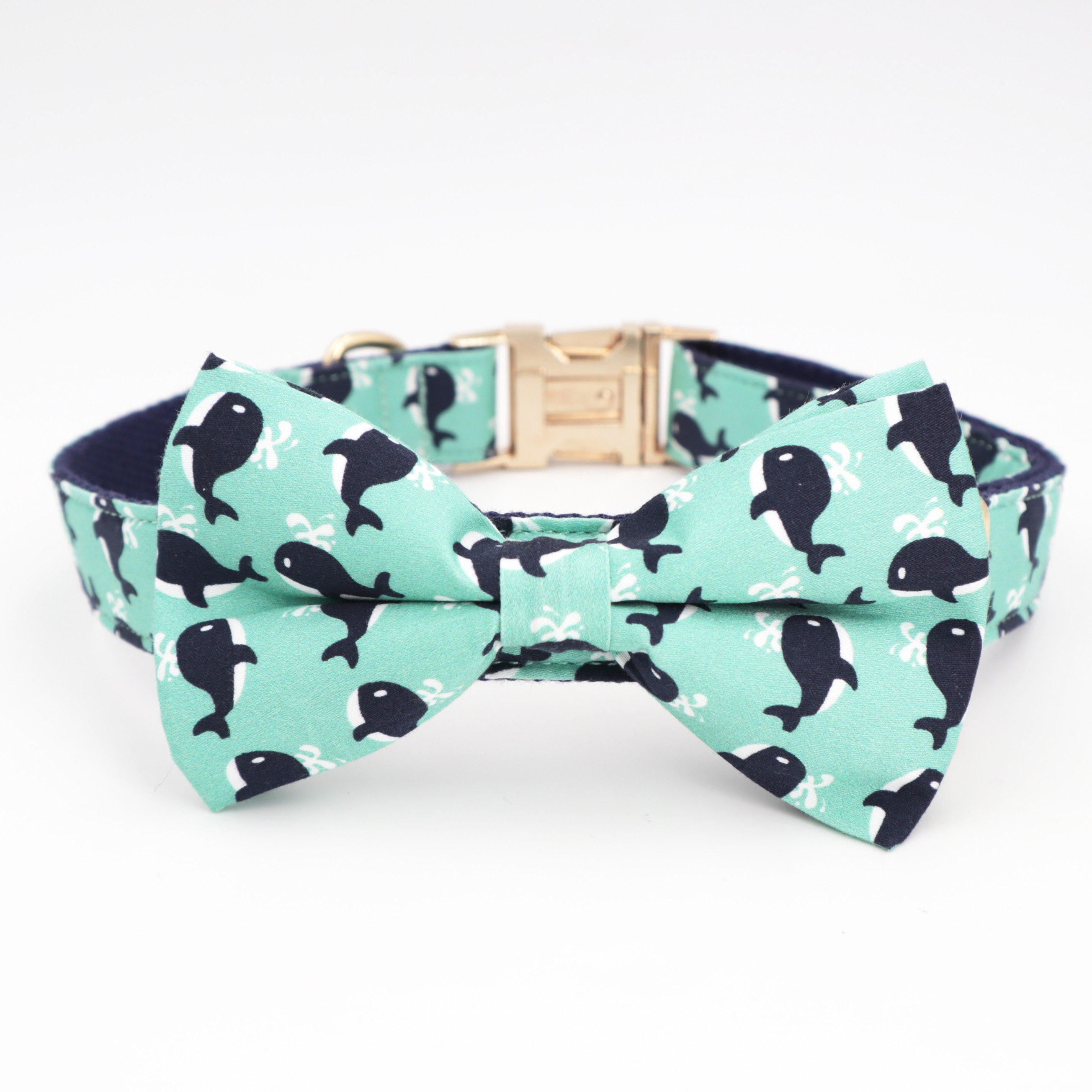 Whale Dog Collar Bow Tie Leash Whale Dog Collar Bowtie Whale Etsy