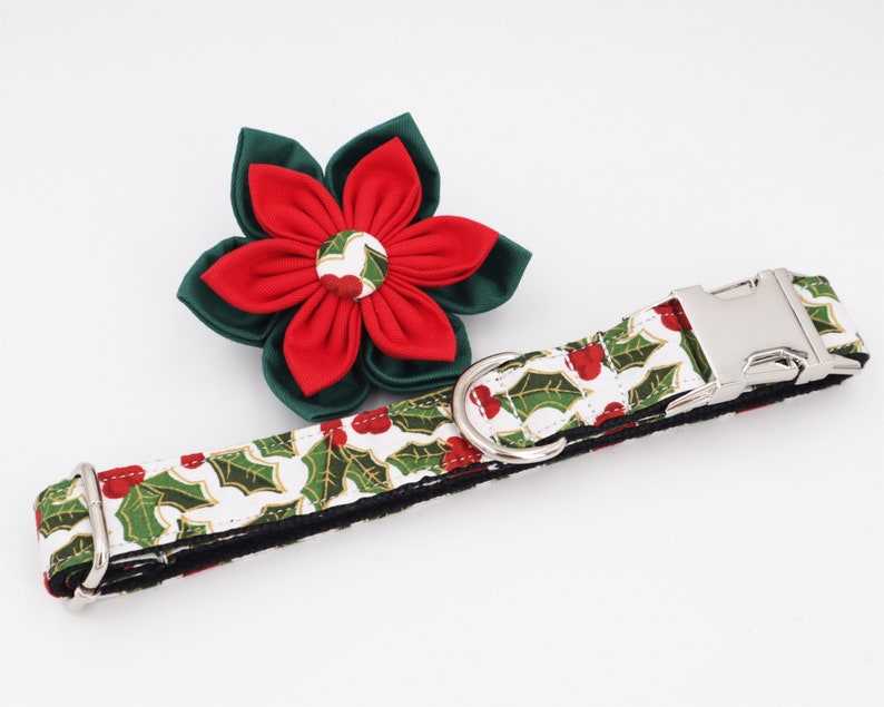 Christmas Dog Collar Flower Dog Collar Flower Red Dog Flower Etsy