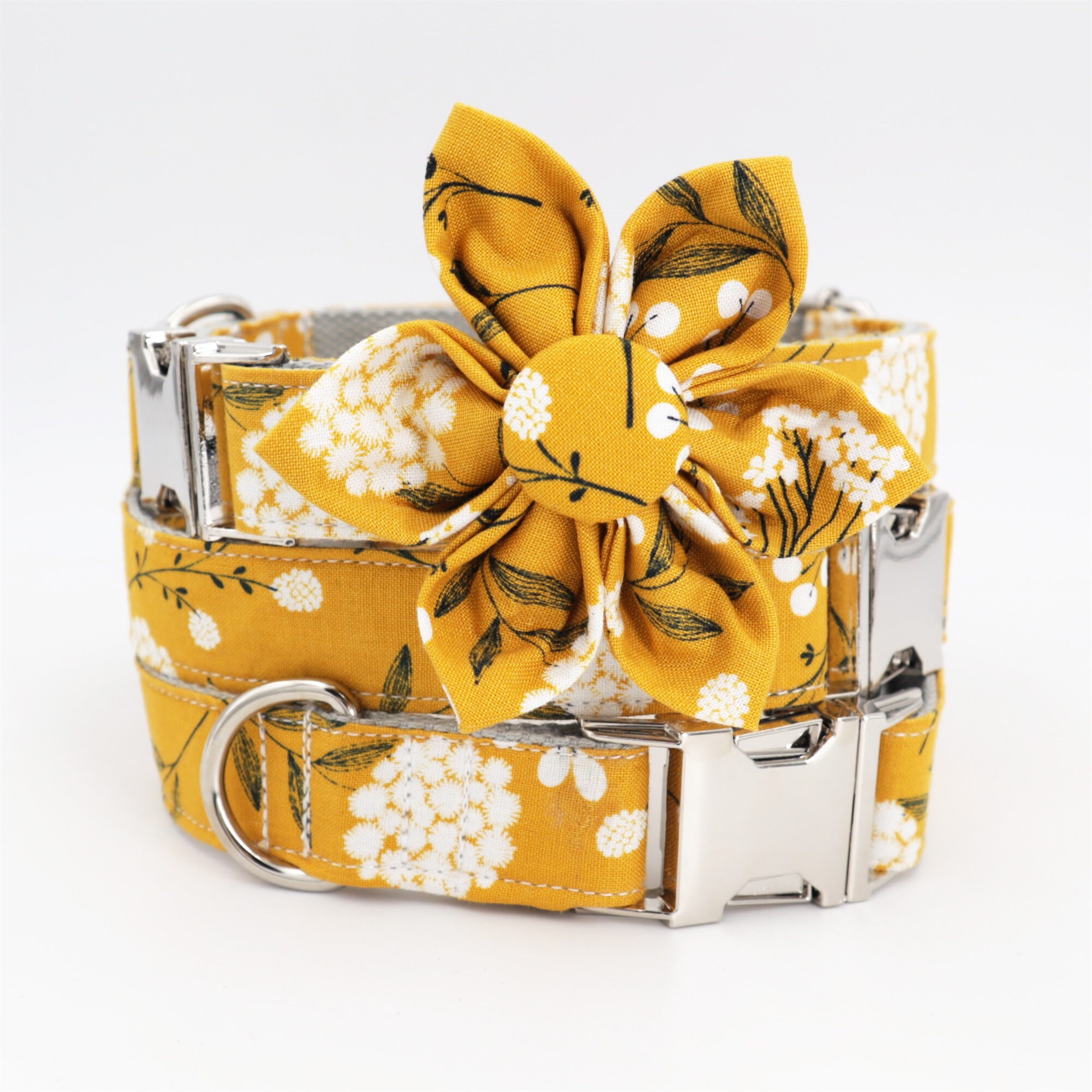 Yellow Floral Girl Dog Collar Flower Female Dog Collar Etsy