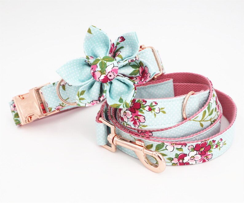Cyan Girl Dog Collar Flower Female Dog Collar Flower Girl Etsy