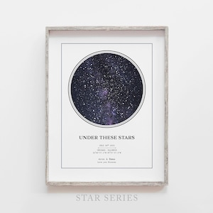 Night We Met Map | Custom Night Sky  Map | Paper Anniversary Gift | First Kiss Sky | Engagement Gift | Celestial Map Art | Custom Star Chart