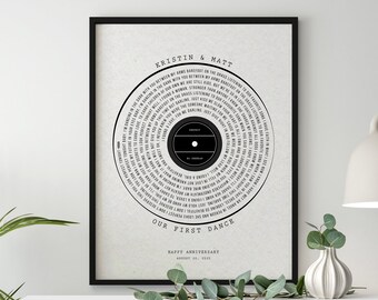 Our Wedding Song Lyrics Wall Art, Custom Printable Song, Personalized Anniversary Gift, Our First Dance Wedding Song, Custom Music Poster