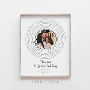 Song lyrics wall art digital download, first dance song lyrics print, personalized wedding song, first Dance Song anniversary gift for him