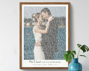 Custom Song Lyrics on Canvas Wall Art, His and Hers Wedding Anniversary Gift Personalized photo, Music First Dance Song lyrics with photo