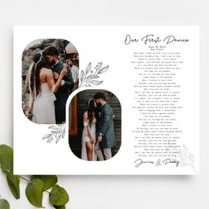First Dance Wedding Song Lyrics With Customized Photo | Personalized ...