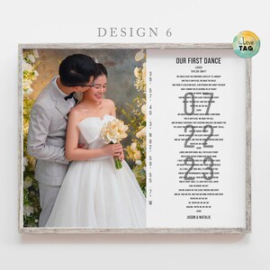First Dance Wedding Song Lyrics With Customized Photo | Personalized ...