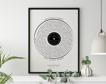 Our Wedding Song Lyrics Wall Art, Custom Printable Song, Personalized Anniversary Gift, Our First Dance Wedding Song, Custom Music Poster