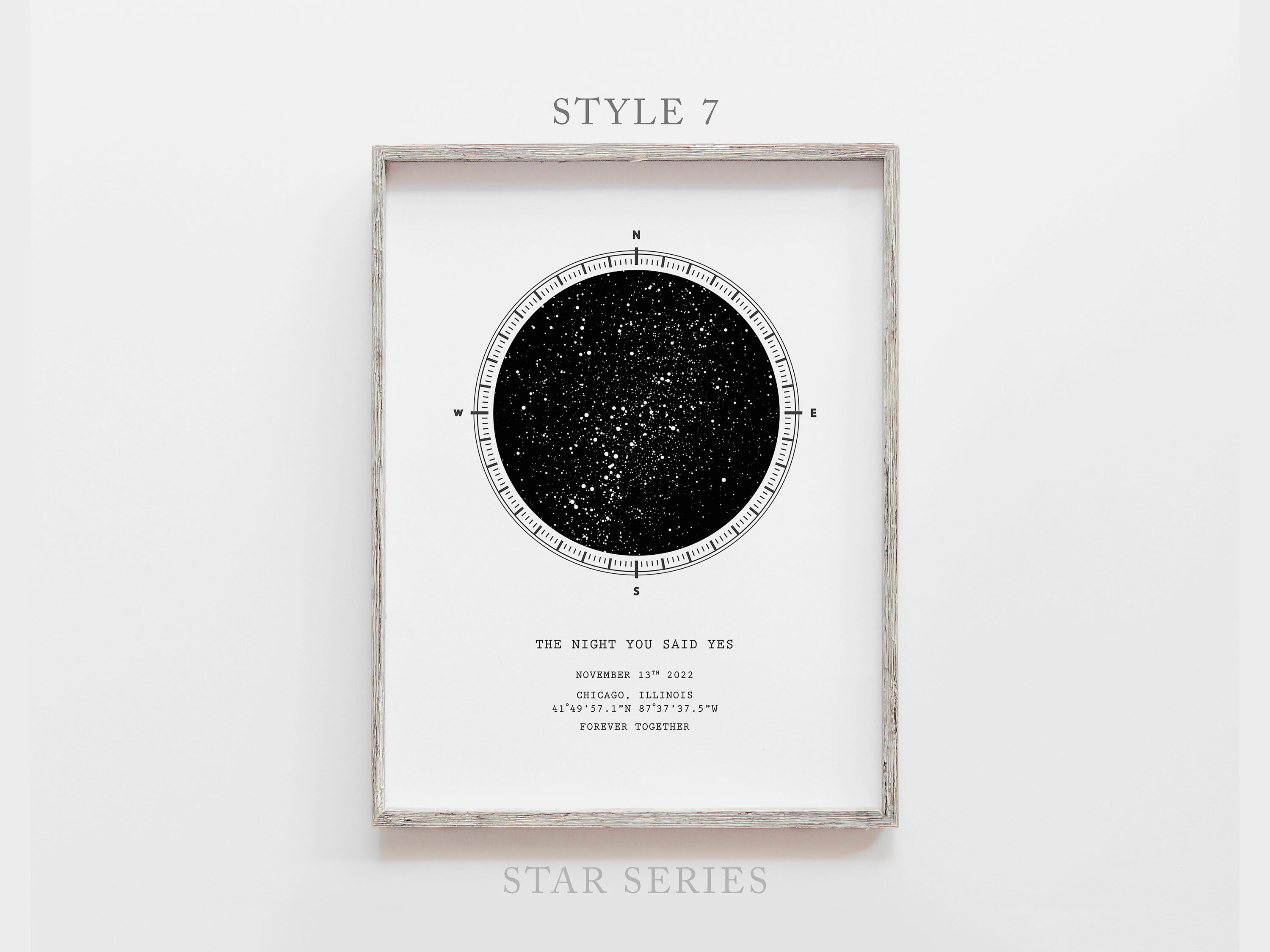 Custom Star Map | Personalized Night Sky Print by Date | Unique ...