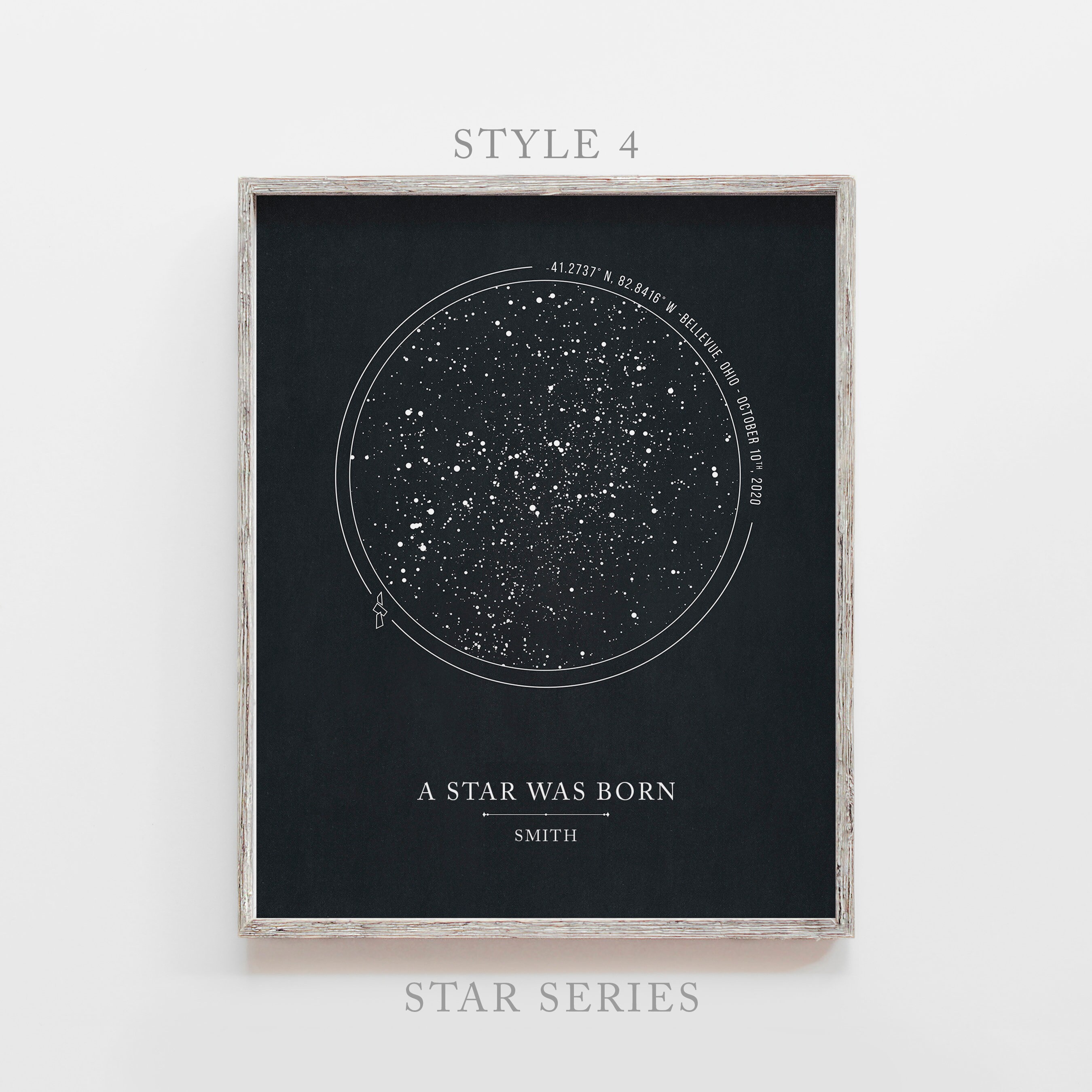 Custom Star Map | Personalized Night Sky Print by Date | Unique ...