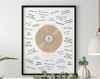 Personalized Wedding Guestbook Poster, Custom Keepsake for Bride and Groom, Wedding Song Sign-In Guestbook, Personalized Canvas Guest Book