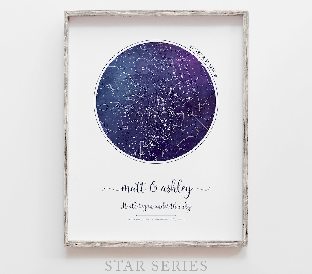 On the Night You Were Born | Custom Star Map Poster | Personalized Star ...