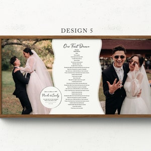 First Dance song lyric Gift for wedding and anniversary with custom photos. Its completely personalized unique wedding vows or song lyrics or any custom text, you can choose any fonts styles. This is a perfect framed wall art  print for new couple