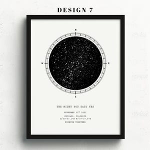 Star Map On Paper, Personalized Constellation Star Map, Custom Couple Anniversary Night Sky Map Picture, Rustic Home Décor Photo Star Prints Bild 8