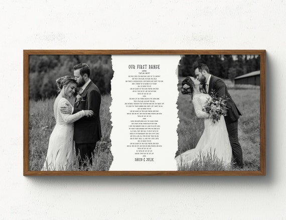 Personalized First Dance Favorite Song Canvas Print | Wedding Song Lyrics Gift for Newly Married Couple His and Hers Wedding Anniversary