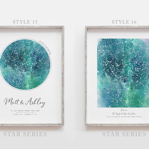 Custom Day You Were Born Gift | Christmas Star Map Print | Night Sky ...