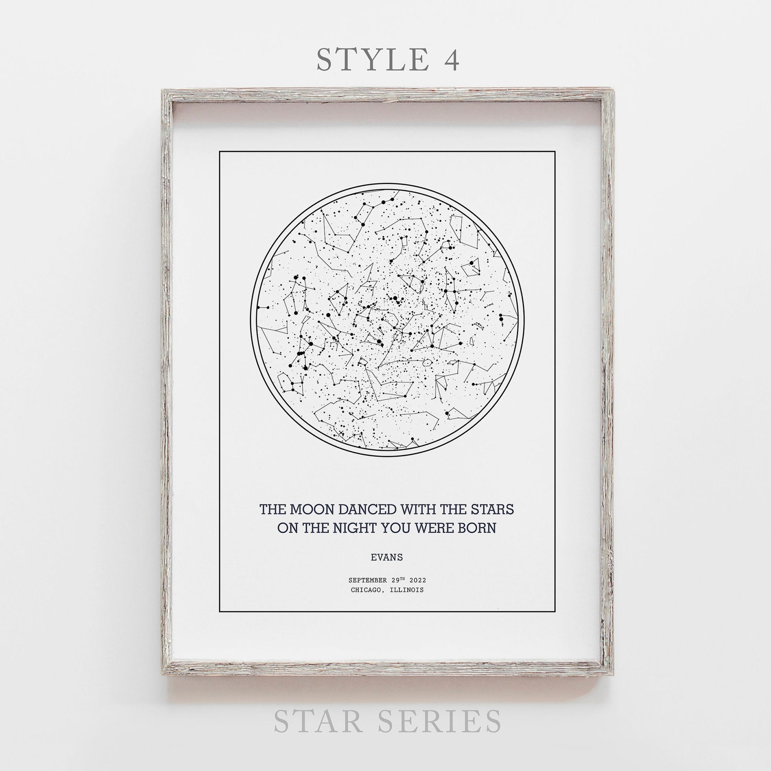 Custom Star Map Night Sky Print Digital Star Map Poster Day - Etsy