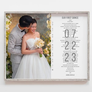 Personalised Song Lyrics Print, First Dance Song lyrics, Wedding Song, Paper Anniversary, Couples Gift, Anniversary Present for couples.