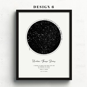 Star Map On Paper, Personalized Constellation Star Map, Custom Couple Anniversary Night Sky Map Picture, Rustic Home Décor Photo Star Prints Bild 7