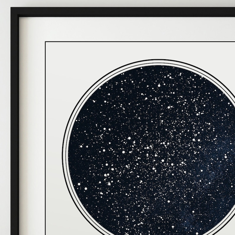 Custom Star Map By Date and Location, Personalized Sky Map Printable, Our First Date Constellation Star Map, Star Chart Gift for Her and Him image 2
