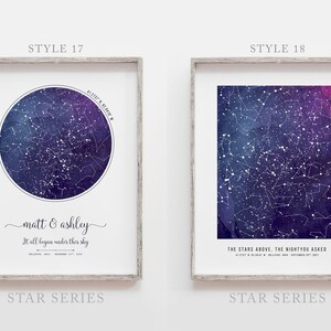 Custom Day You Were Born Gift | Christmas Star Map Print | Night Sky ...