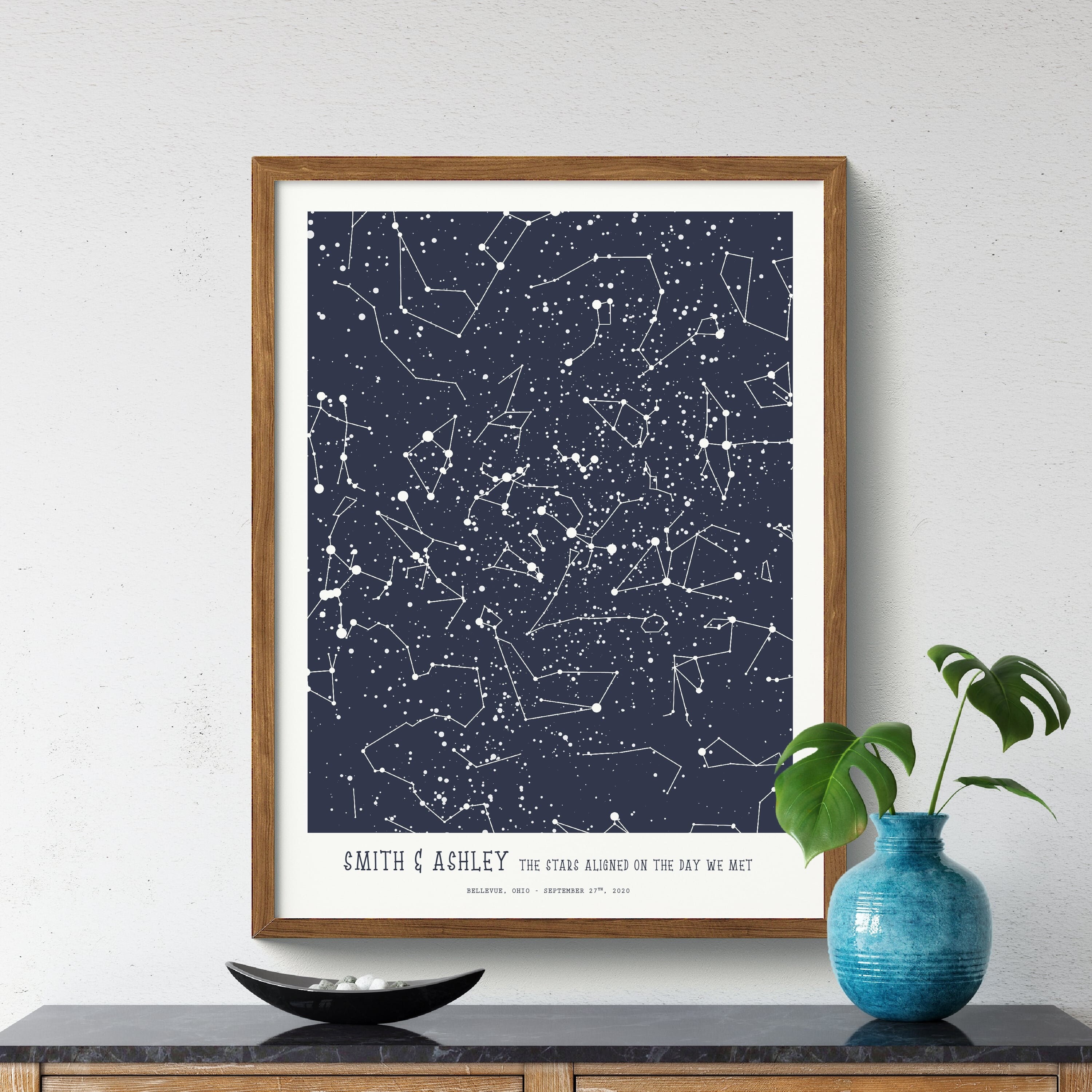 Star Map Anniversary Gift, Night Sky By Date, Night Sky Print, Star Map Framed, Custom Star Map, Custom Night Sky Print, Night We Met Stars
