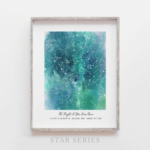 Star Map for Grandma | Personalized Celestial Print | Thoughtful Star Gift | Custom Mother’s Day Keepsake | Framed Star Map Chart for Mom