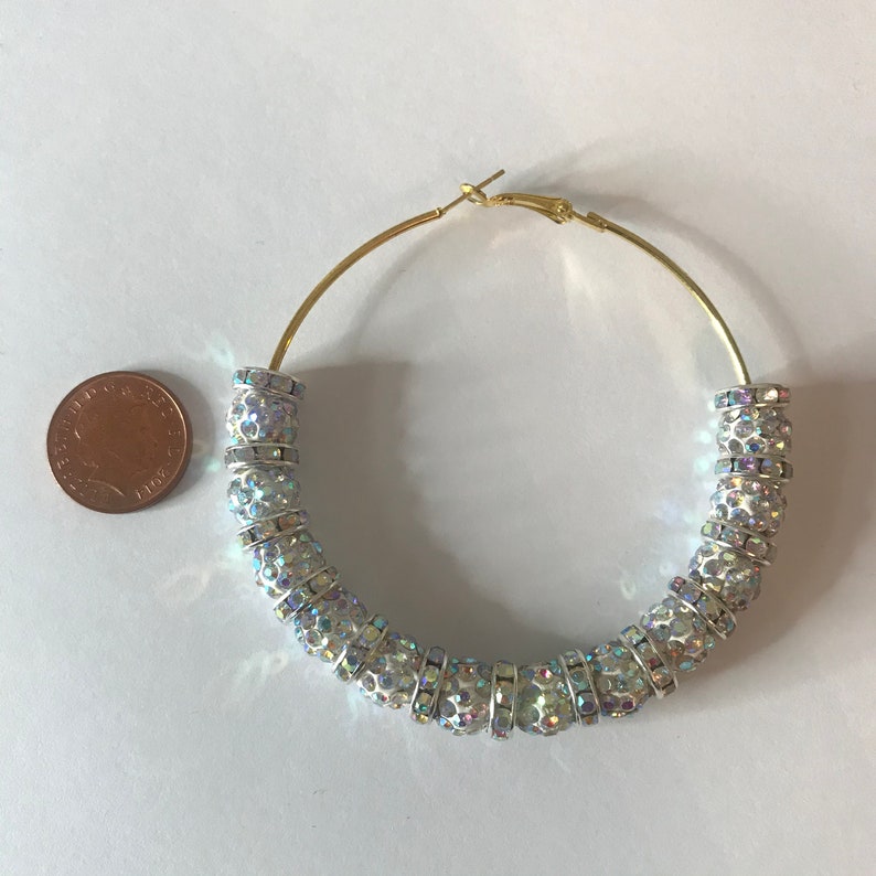 Super Sparkly Crystal Hoop Earrings Basketball Wives Inspired Etsy