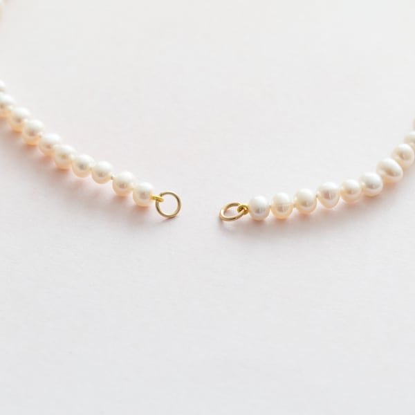 Knotted Pearl Necklace, Charm, Carabiner, Screw, Locks, Choker Pearl Necklace