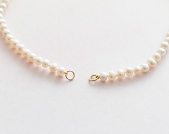 Knotted Pearl Necklace, Charm, Carabiner, Screw, Locks, Choker Pearl Necklace