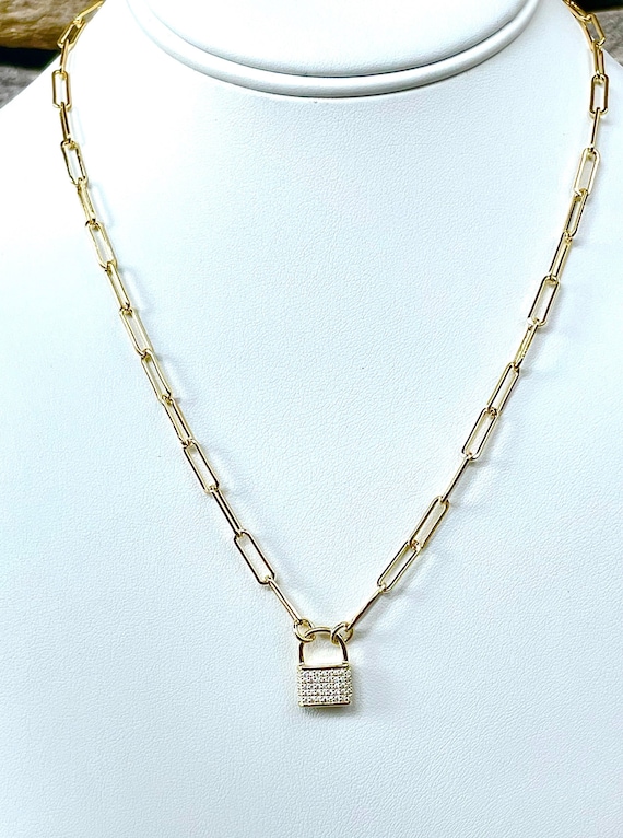 Paperclip lock necklace discount