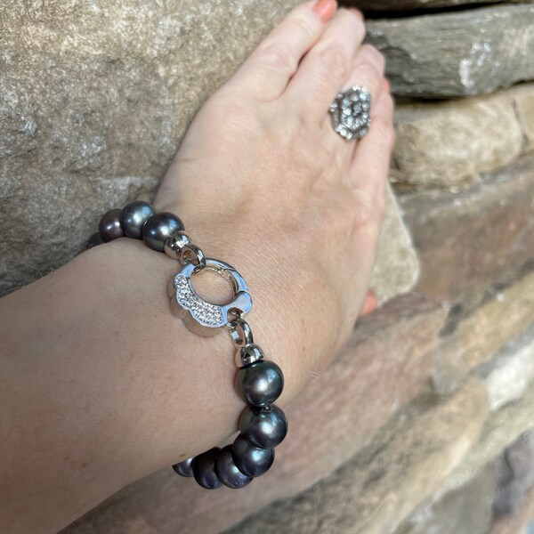 Black Pearl Bracelet - Etsy